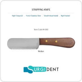 STRIPPING THINNING KNIFE CAT & DOG GROOMING MEDIUM &FINE WOOD HANDLE *NEW*