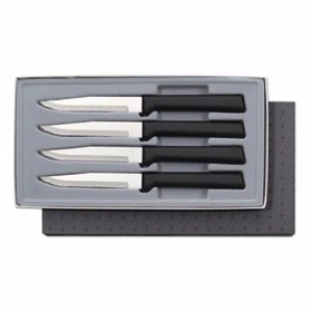 Rada Serrated Steak knives Gift Box Sets & Singles Silver/Black USA made 3 7/8"