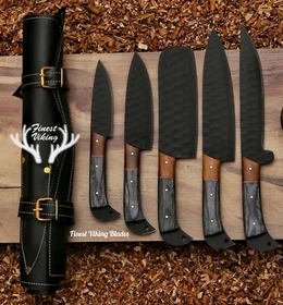 Handmade Personalized Damascus Chef Set Kitchen Knives 5-Set CHRISTMAS GIFTS