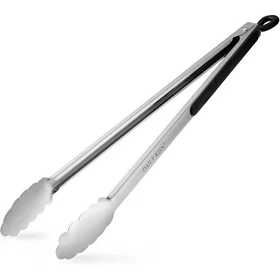 Stainless Steel Cooking Tongs Set Heat Resistant Non Slip Kitchen Utensils New