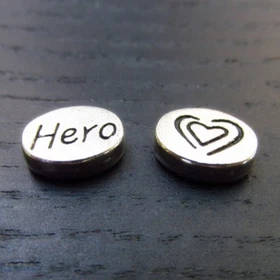 Heart Hero Beads 11mm Antique Silver Plated Spacer Beads B5559 - 10, 20 Or 50PCs