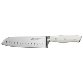 HENCKELS Forged Accent Hollow Edge Santoku Knife - White Handle