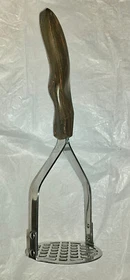 Vintage Cutco Mottled Brown Wood Swirl Handle Knife Spoon Masher Spatula Fork