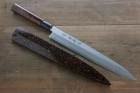 Sakai Takayuki Shikisai Kincha INOX Yanagiba Japanese Knife Lacquered Handle wit