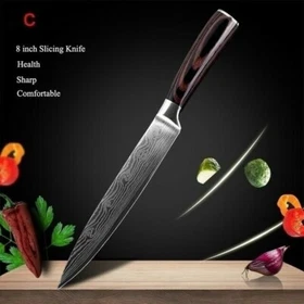 Stainless Steel Kitchen Knife Japanese Damascus Chef's Sharp Blade Cleaver Knife