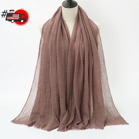 Womens Crinkle Cotton Hijab Scarf Muslim Shawl Turban Head Wrap Bandana Cap