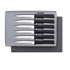 Rada Serrated Steak knives Gift Box Sets & Singles Silver/Black USA made 3 7/8"