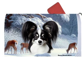 Papillon Winter Wonderland Mail Box Cover