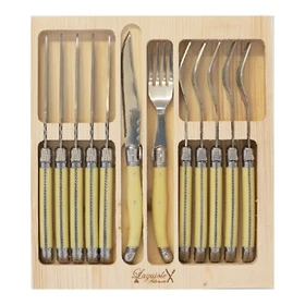 LAGUIOLE SILHOUETTE 12 PIECE STAINLESS STEEL STEAK KNIFE AND FORK SET GIFT SET