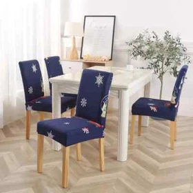 1/2/4/6PCS Christmas Chair Cover Dining Room Elastic Chair Cover Kitchen Decor