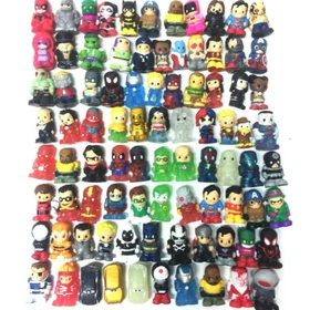 Random 10/20/50Pcs Ooshies Pencil Toppers DC Marvel Hero Figure Doll Kid Toy Lot
