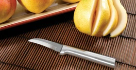 Rada Granny Paring Knife Silver or Black, Curved blade USA made L/R hand cutlery