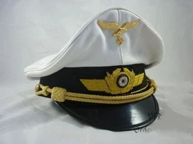 WW2 GERMAN Luftwaffe White Wool  OFFICERS VISOR CAP