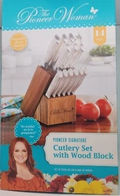 Pioneer Woman Cutlery Set with Wood Block New! *Free Shipping*