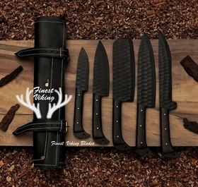 Personalized Hand Forged Damascus Chef Set Kitchen Knives 5-Set CHRISTMAS GIFT