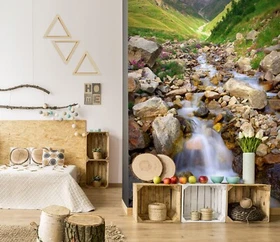 3D Mountain Creek 10132 Wall Paper Wall Print Decal Deco Wall Mural CA Romy