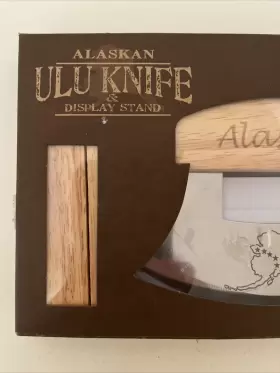 723748047679 ACE Alaskan Ulu Knife Blade Steel Wood Handle #2