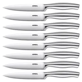 735940865531 AIHEAL Steak Knives Steel Set Sharpening