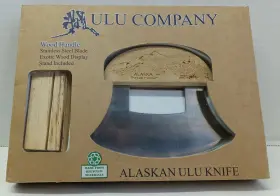 04767 ALASKAN ULU COMPANY Exotic Wood Chopping Knife Display
