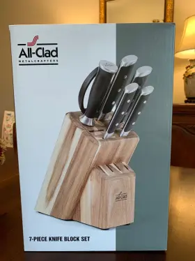 011644919535 ALL-CLAD Forged Steel Knife Set Acacia Wood