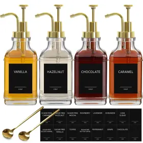 B0FPM5XQZD ALPIRIRAL Coffee Bar Syrup Dispenser Glass
