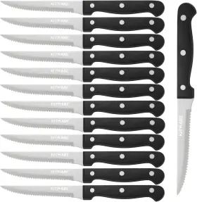 744110899979 AM Serrated Steak Knife Set Blades Box Kitchen