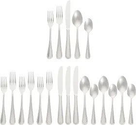 A2750-20 AMAZON BASICS Silverware Set Steel Flatware