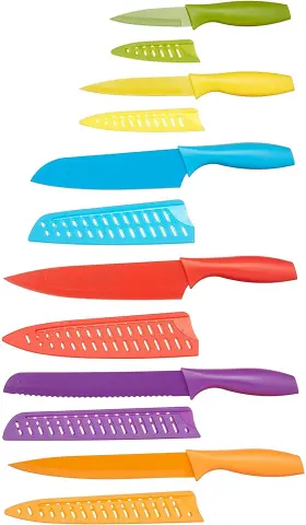 P988 AMAZON BASICS Coded Dishwasher Safe Kitchen Knife Set