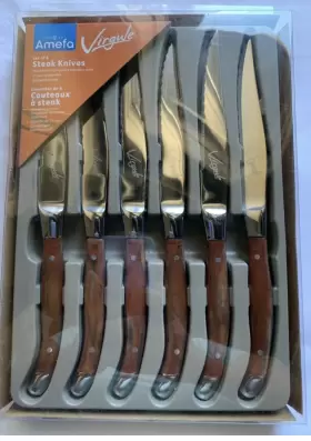 0560BRPE11BR6 AMEFA Virgule Steak Knife Set High Steel #2