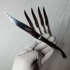 056100PE11BR6 AMEFA Virgule Steak Knives Set Tang Mirrored