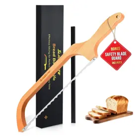 850050213840 ANIMAS FORGE Wooden Bow Bread Knife Serrated
