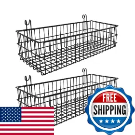 B0DQSJ1L75 ANZOME Pack Wire Baskets Hooks Wall