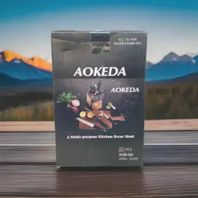 K1518P AOKEDA Kitchen Knife Set Block Sharpener