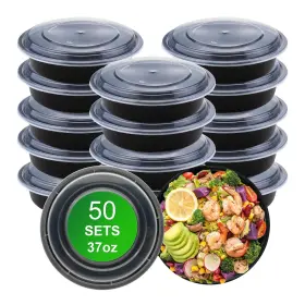 B0FJRTGHJ1 APSIC Round Meal Containers Lids Pack Disposable