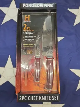 854981005444 AS SEEN ON TV Forged Fire Chef Knife Steel Set