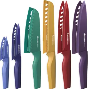 313115973979 ASTERCOOK Knife Set Coded Kitchen Knives Anti