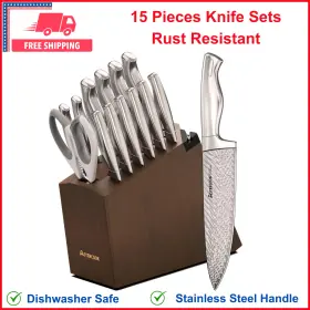 7980238 ASTERCOOK Knife Set Kitchen Block Ultra Sharp