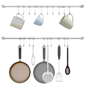 B0DF2KJRLP AUDMORE Kitchen Utensil Rack Pack Wall Steel Lid