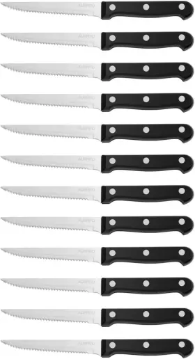 674519791812 AURMOO Steak Knife Serrated Knives Set Sharp Sta