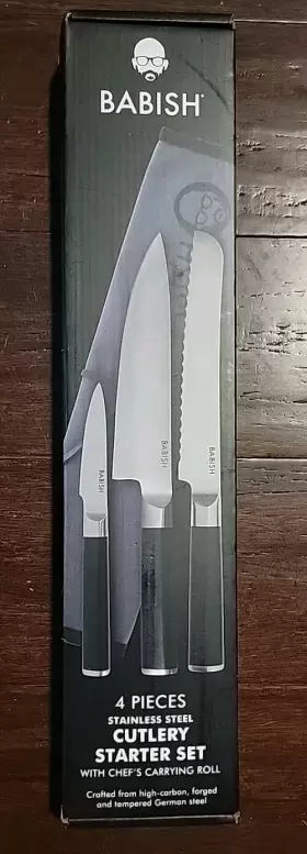 085081627292 BABISH Stell Cutlery Starter Set Box
