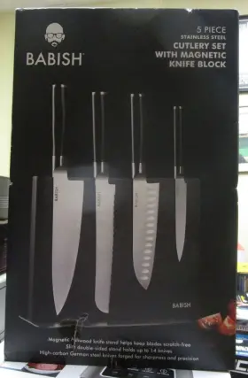 141613.05 BABISH Steel Cutlery Set Magnetic Knife Block