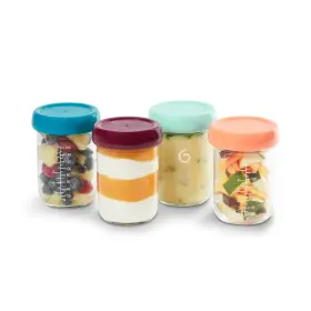 B0845QFDX5 BABYMOOV Baby Glass Food Jars Set Bpa Storage