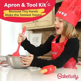 850044468072 BAKETIVITY Chef Hat Apron Set Boys Girls Premiu #2