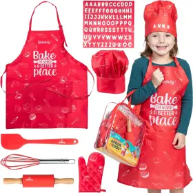 850044468072 BAKETIVITY Chef Hat Apron Set Boys Girls Premiu