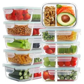 B083Z1P6DZ BAYCO Pack Glass Meal Containers Food Storage