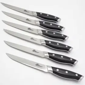 711181298536 BBQ DRAGON Ultimate Steak Knife Set Tang Triple