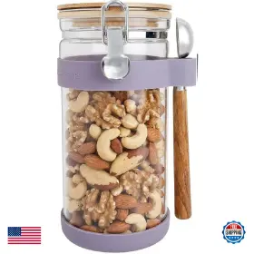 B0DD6P7C6Z BEAUTYMONKEY.K Kkc Glass Nuts Storage Container