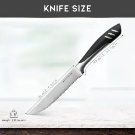 744110109672 BELLEMAIN Steak Knives Set Kitchen Knife Steel #2
