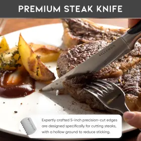 744110109672 BELLEMAIN Steak Knives Set Kitchen Knife Steel #3