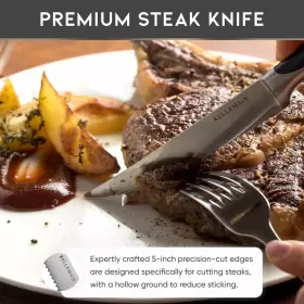 KS-89 BELLEMAIN Steak Knives Set Kitchen Knife Steel Blades #3